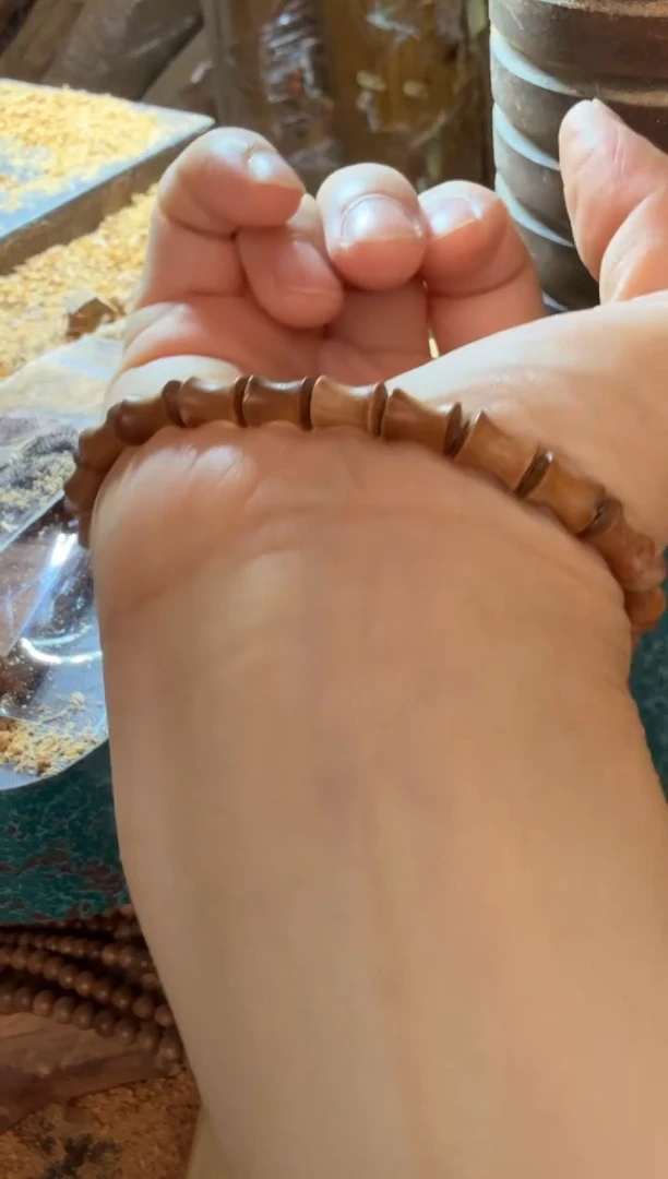 檀香木其他6x8竹节珠单圈