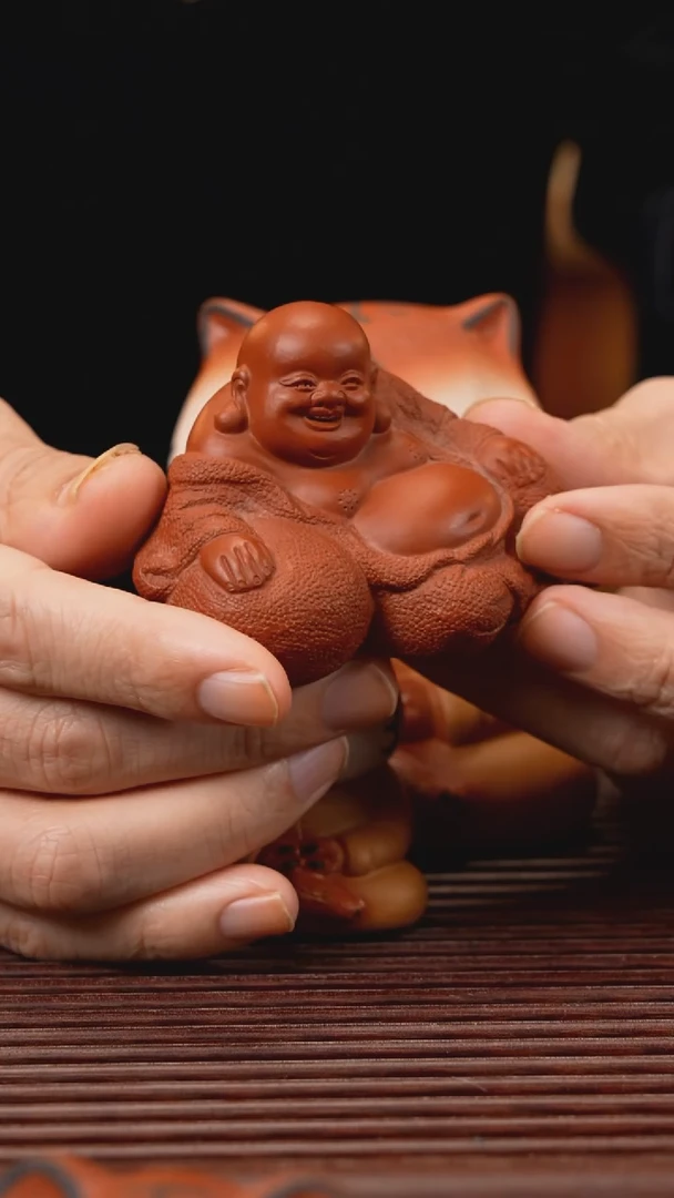 【闪购商品】紫砂茶宠朱泥小佛