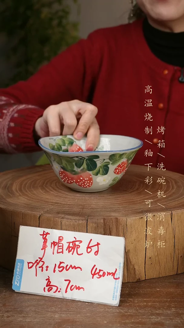 碗瓷景德镇手工手绘高温瓷釉下彩