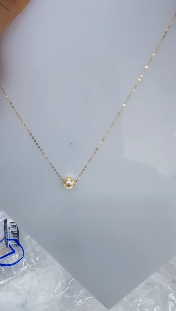 银S925镶嵌海水珍珠DA羽皇金路路通7-8 y460