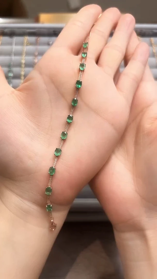 【闪购商品】祖母绿手链银S925镶嵌01