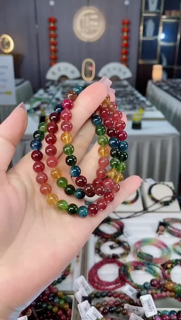 未镶嵌收藏级老矿碧玺三圈手串7mm+碧玺hon多样性发货一条
