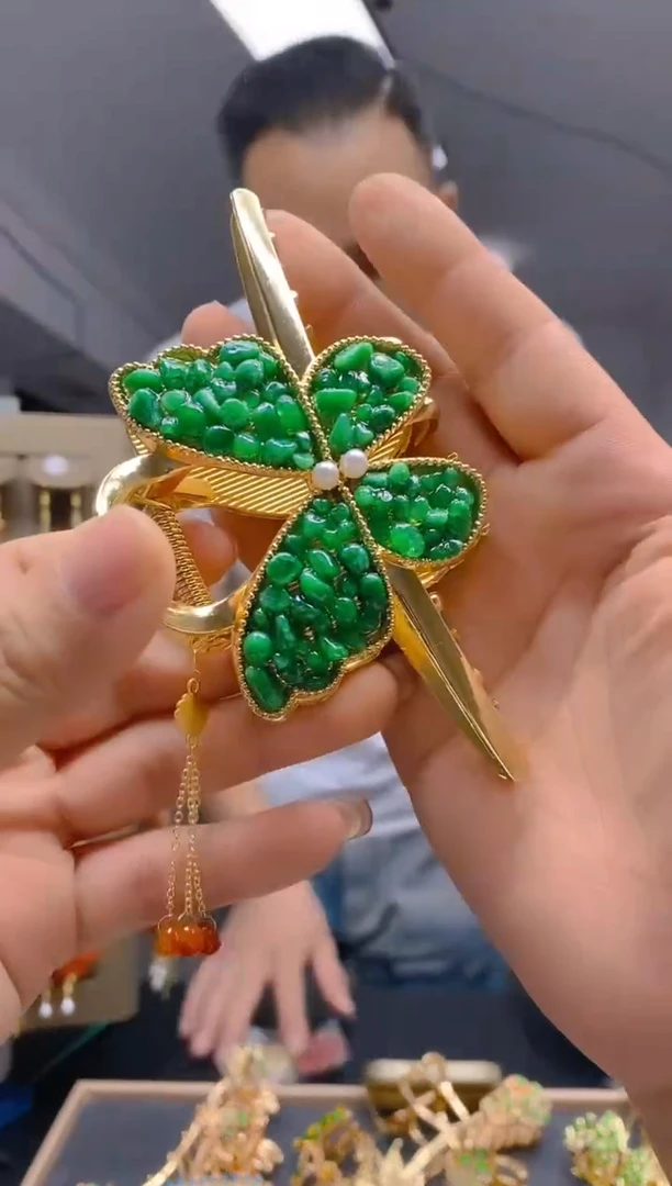 【闪购商品】翡翠耳饰合金152翡翠发簪