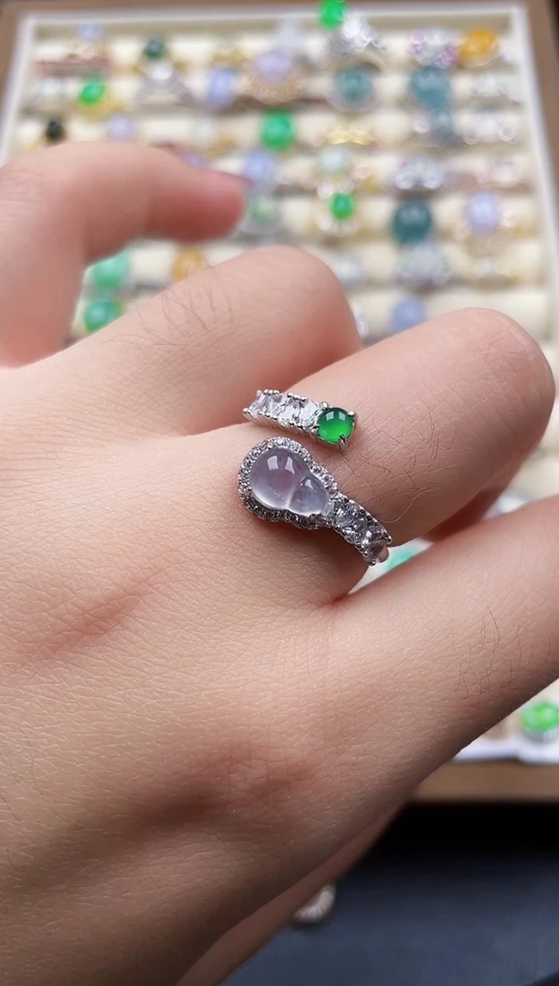 银S925镶嵌戒指翡翠38