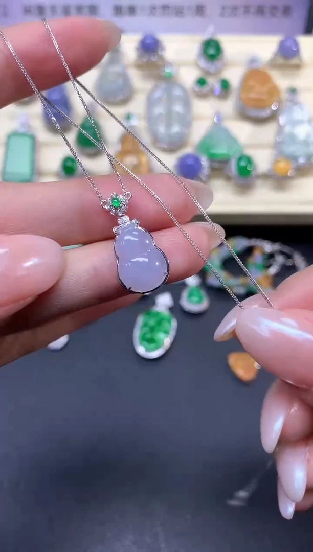 【闪购商品】翡翠套链18K金镶嵌套链|2150+215