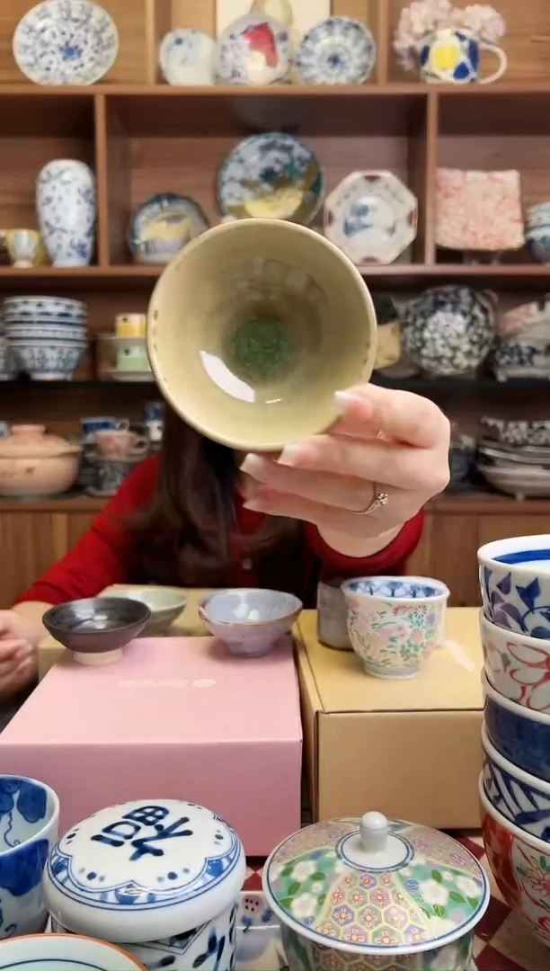 瓷片志野烧平盏  琉璃