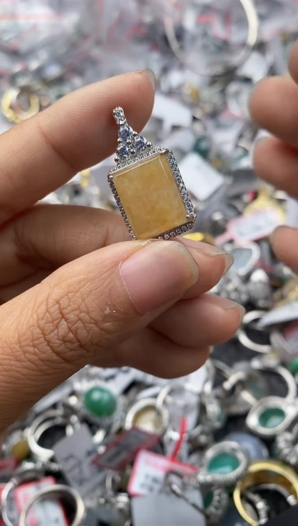 银S925镶嵌戒指翡翠7777----1