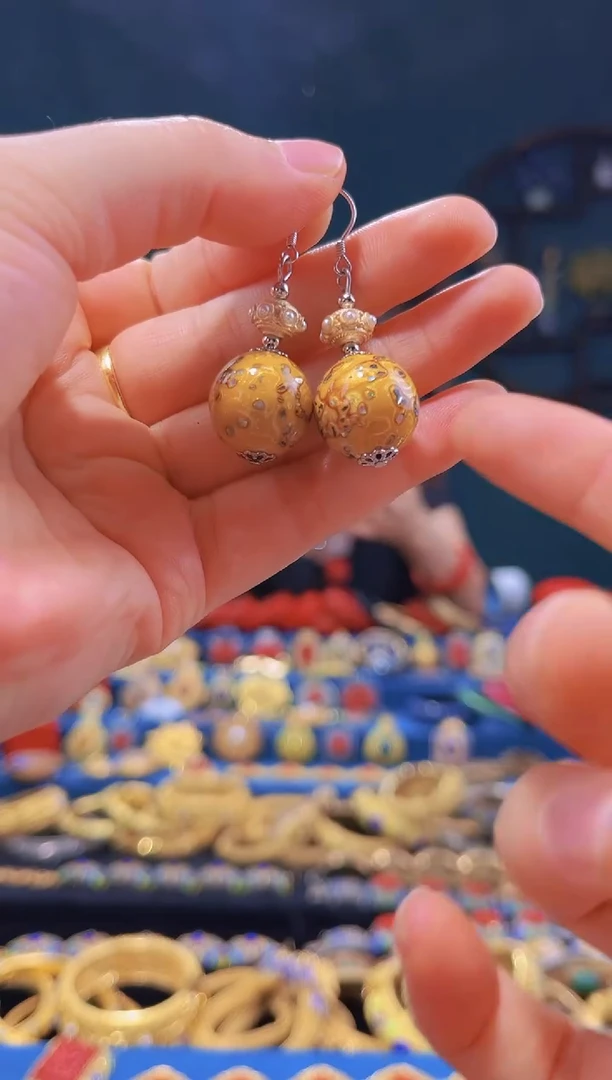 【闪购商品】非遗绝技 犀皮漆耳环 金