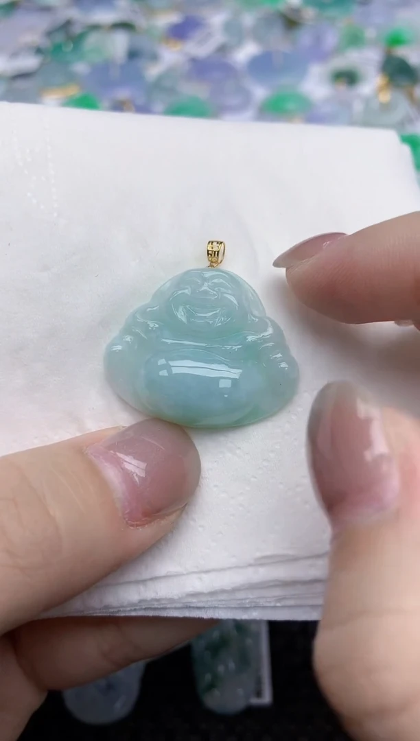 【闪购商品】翡翠颈饰18K金镶嵌天然翡翠A货