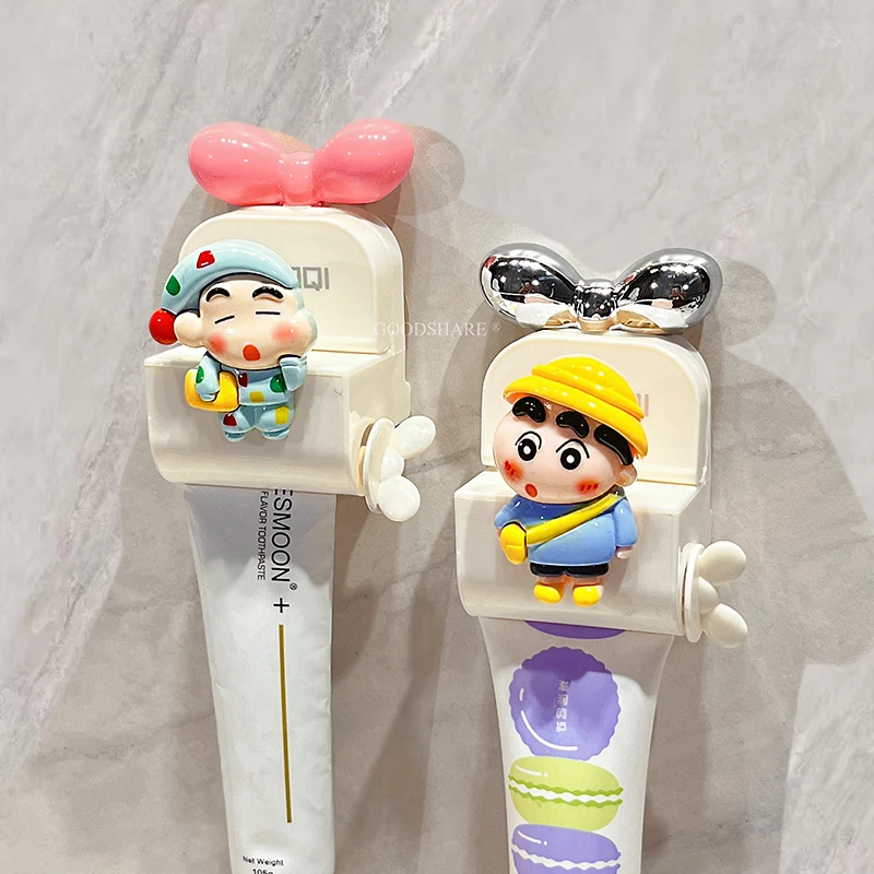 挤牙膏神器吸盘免打孔可爱卡通蜡笔小新家用懒人洗面奶手动挤压器