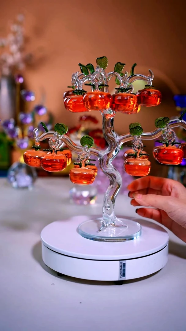 手工艺品琉璃18挂柿子树摆件