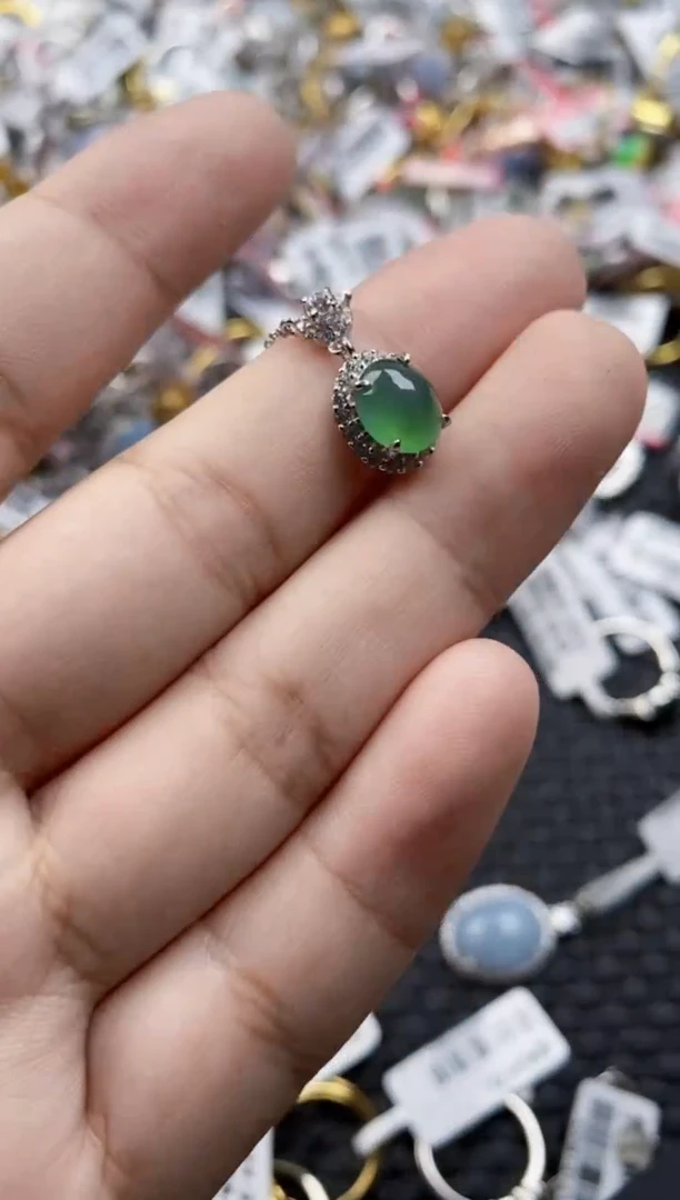 翡翠戒指银S925镶嵌11  11    1
