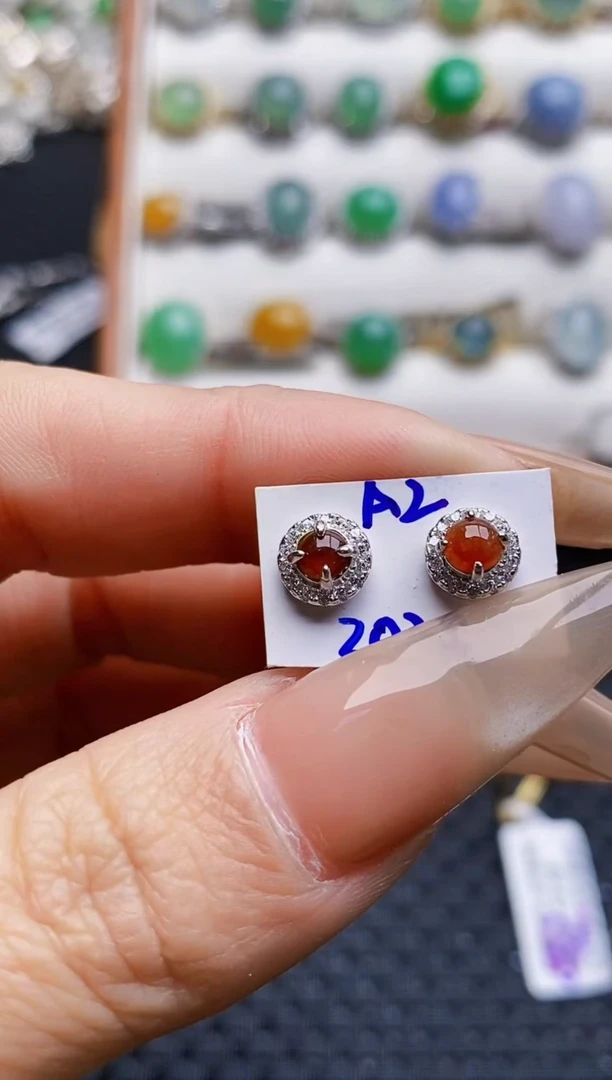 银S925镶嵌戒指翡翠3474