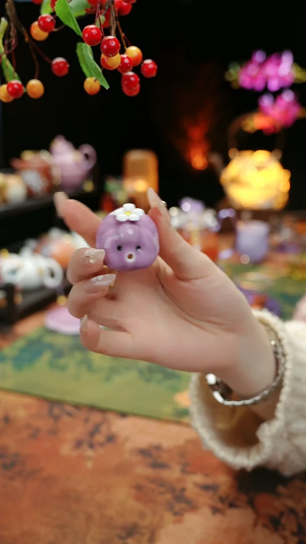 【闪购商品】紫色泡泡鱼茶宠摆件