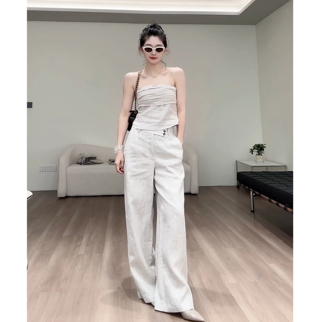 【RUNAWAY REALIST】原胚色全亚麻日系宽松休闲阔腿长裤 K127