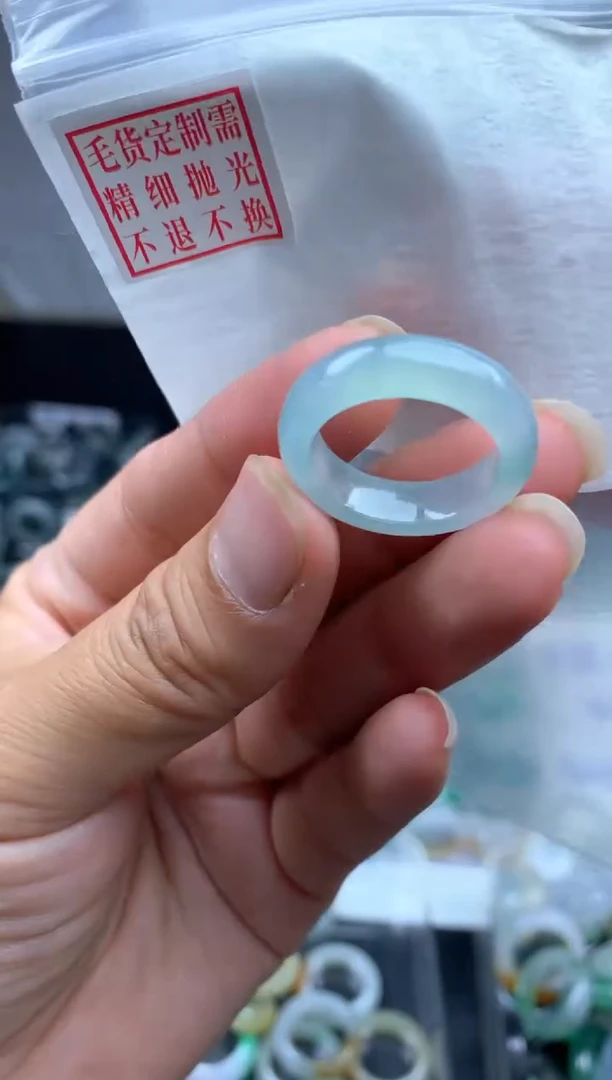 定制翡翠未镶嵌毛货需精细抛光戒圈15 #