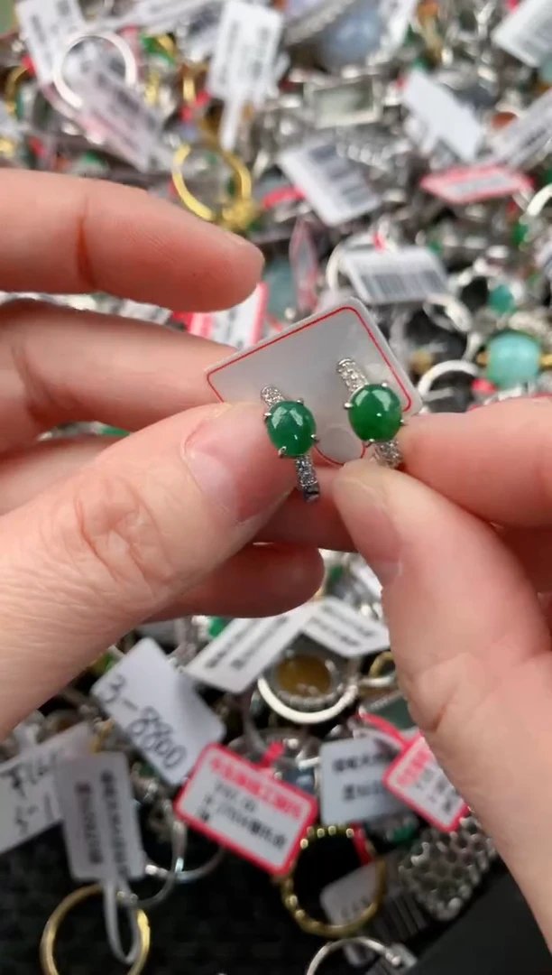 银S925镶嵌戒指翡翠111      6