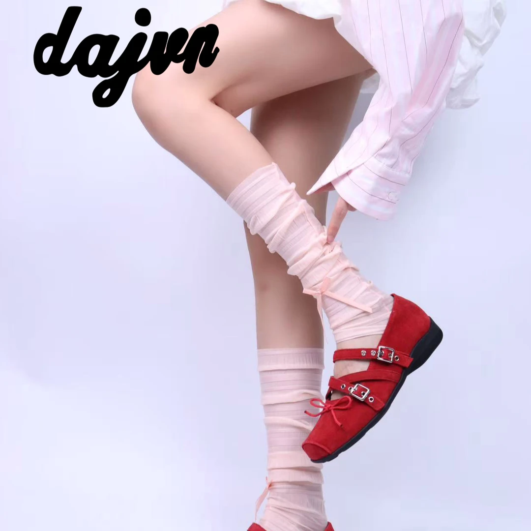 DAJUN大俊 ‘蛋糕褶皱蝴蝶结袜套甜美轻薄’