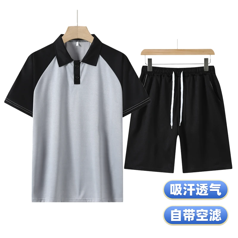 学院风男生夏季百搭POLO衫套装POLO短袖+短裤青春运动风两件套