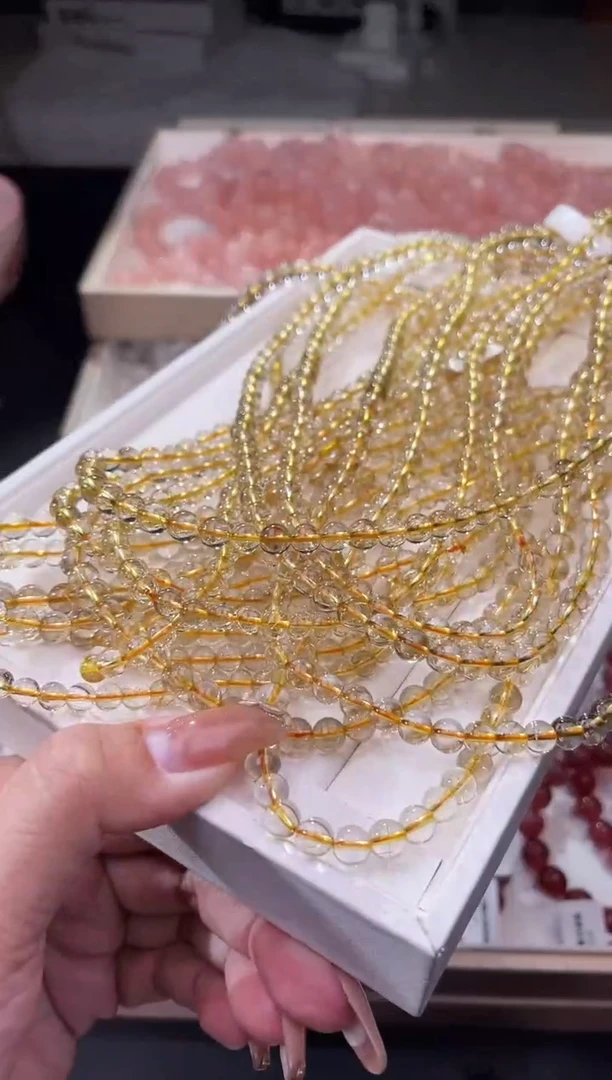 【闪购商品】水晶/未镶嵌金发晶三圈手串