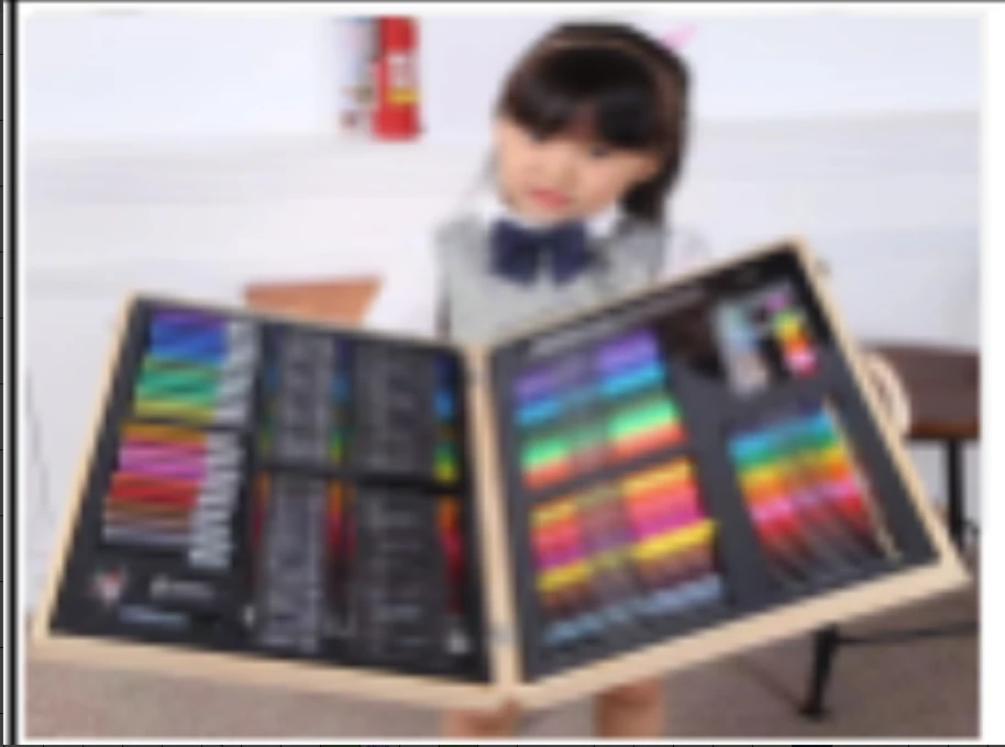 高档木制礼盒画笔套装水彩笔蜡笔油画棒绘画用品(随机发货)