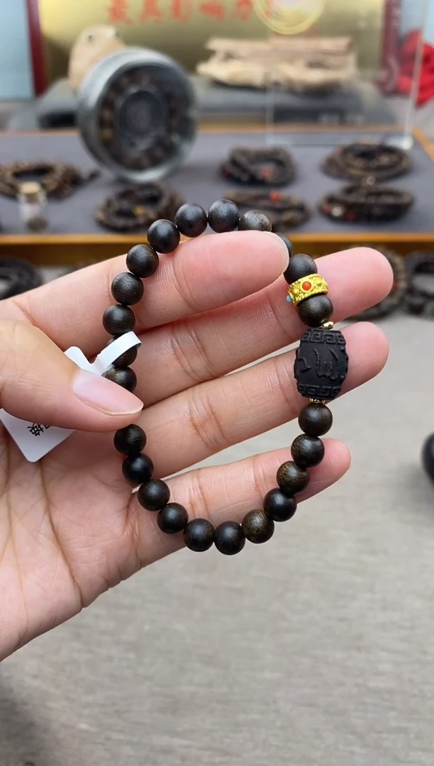 【闪购商品】沉香手串顺化紫棋06沉水+降真香六字桶珠