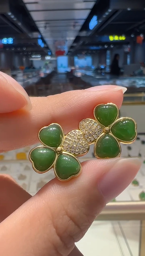 【闪购商品】和田玉耳饰银S925镶嵌20