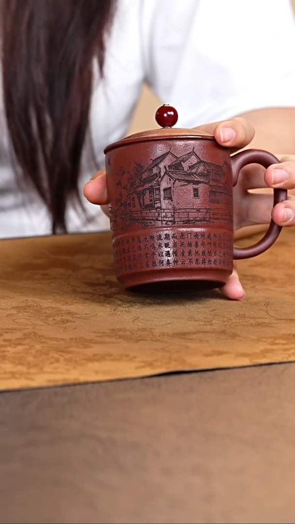 茶杯紫砂宜兴原矿紫砂盖杯