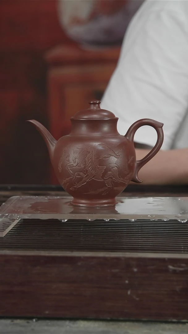 茶壶紫砂原矿紫砂壶冯圆秀220CC36号