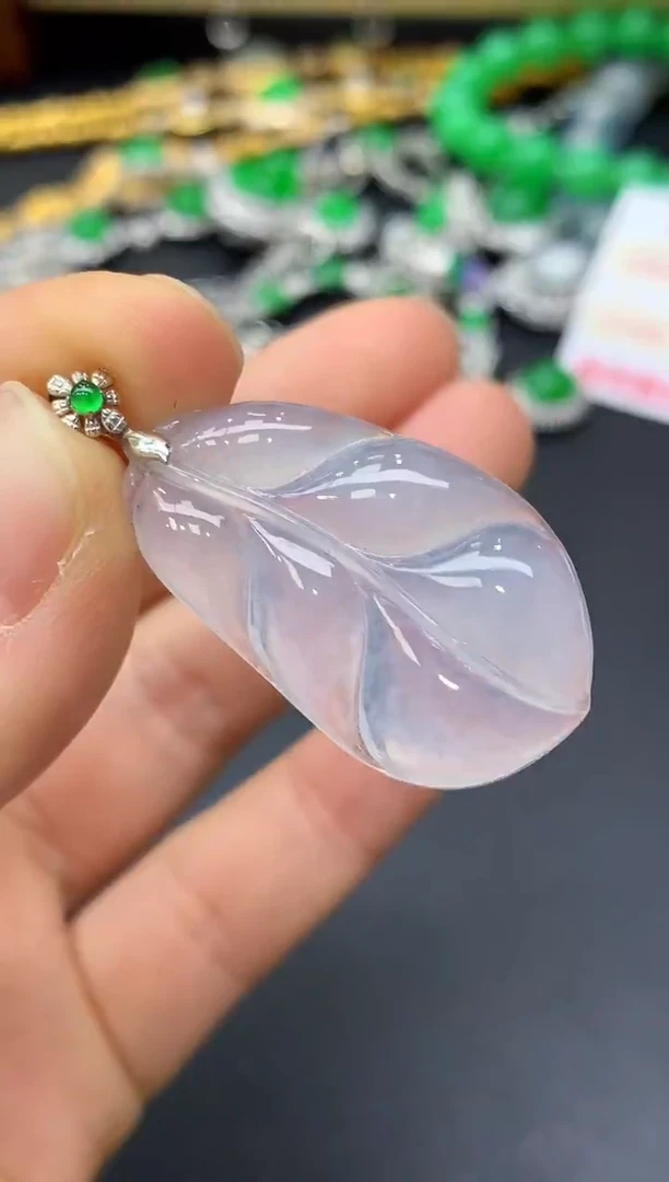 颈饰18K金镶嵌翡翠356-中国好珍宝