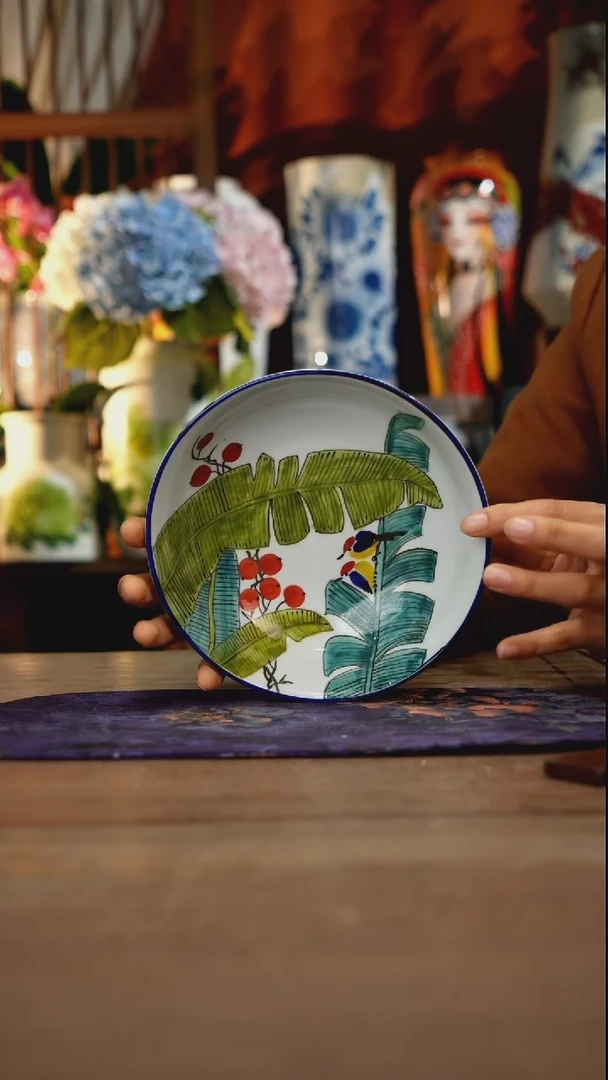 当代景德镇设计师釉下手绘陶瓷花瓶