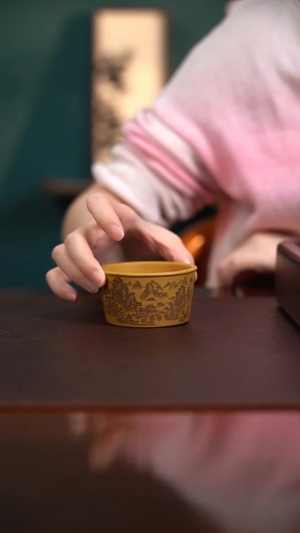 茶壶紫砂RPG16496平底溪山秋水（黄金段）