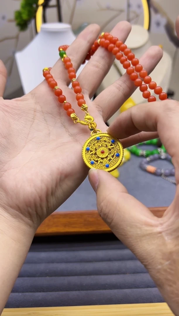 【闪购商品】南红玛瑙颈饰14K金镶嵌X25```````