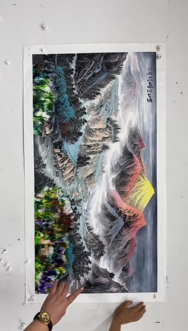 国画赵燮-8平尺-山水-金袍