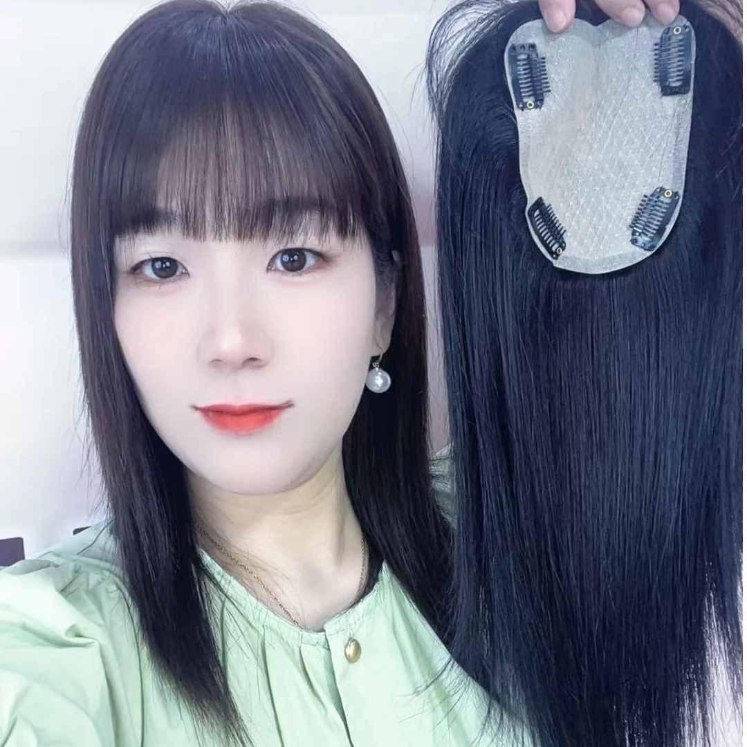 无边蕾丝（10*13）大发量大网底.全头遮盖不挑头型.真发发片