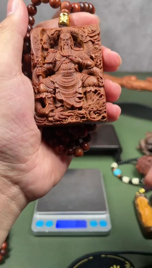 贡木 新品无框立刀关公75牌赠送108颗