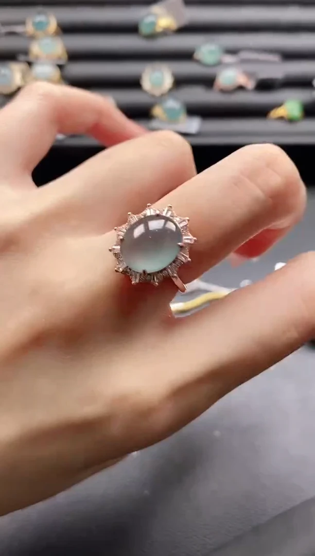 【闪购商品】翡翠戒指银S925镶嵌1111-