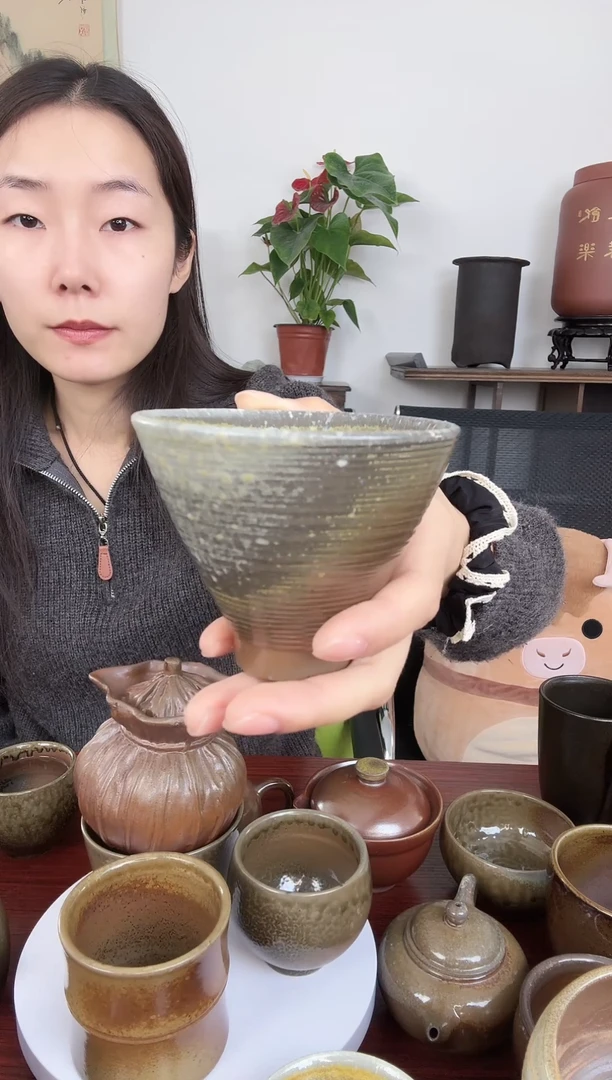 杯 斗笠 高温柴烧 裸烧儒陶（微瑕）四天四夜150cc