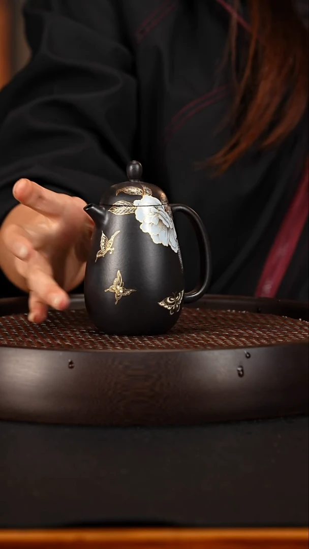 茶壶紫砂宜兴紫砂壶大红袍还原烧高龙蛋200cc