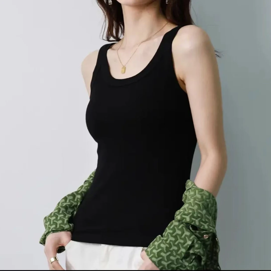 螺纹背心女冰丝无痕背心打底内搭吊带小背心女可外穿百搭无袖t恤