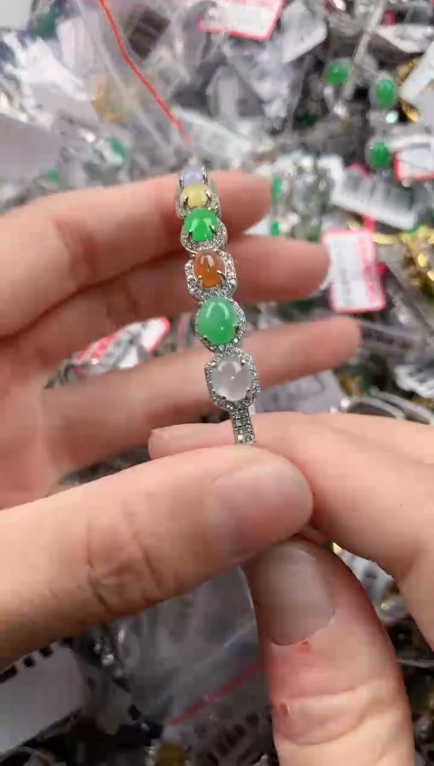银S925镶嵌戒指翡翠222   5