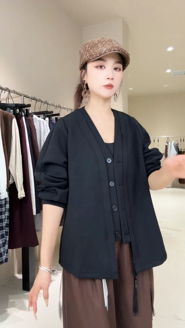 黑色不规则外套00