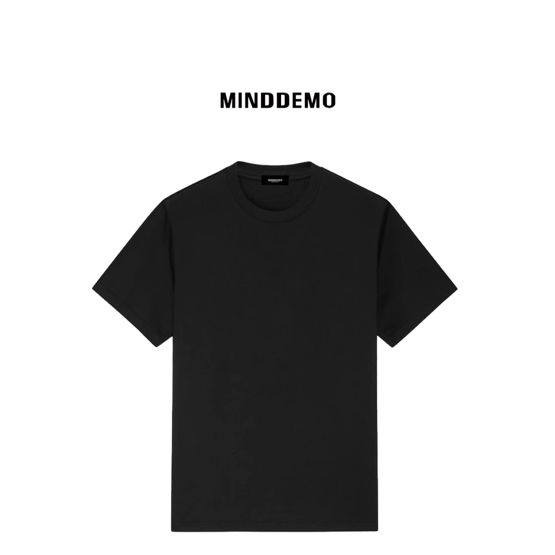MINDDEMO-Don't just talk匹马棉打底黑色T恤