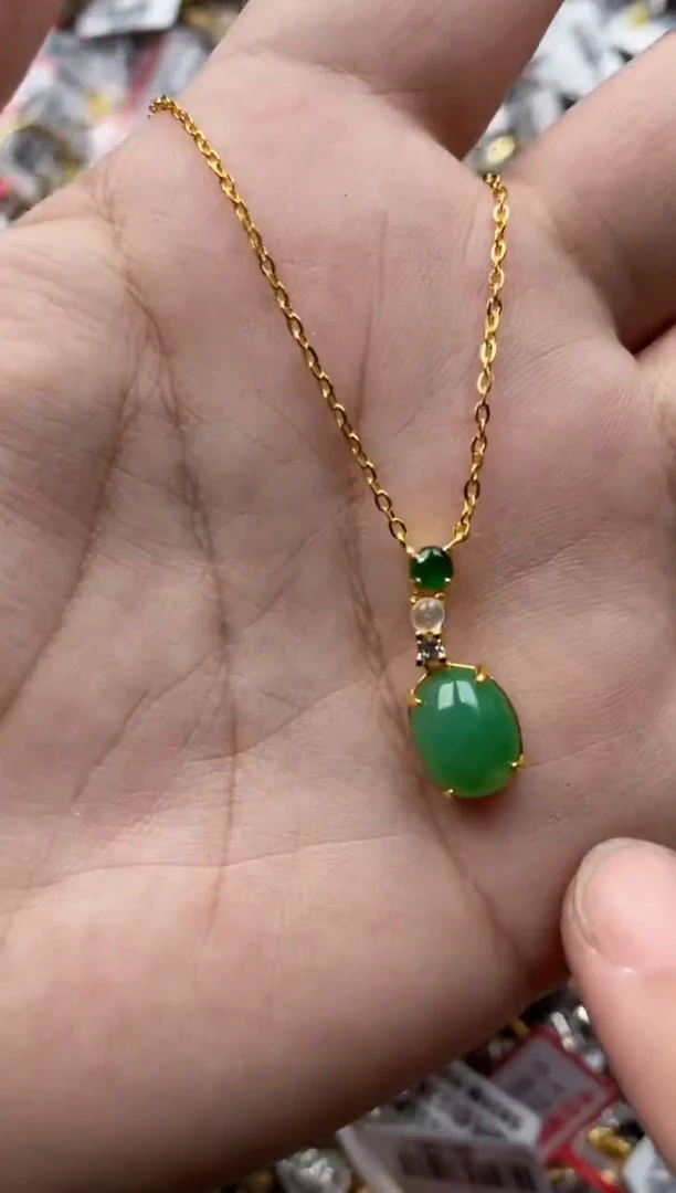 【闪购商品】翡翠戒指银S925镶嵌6666---3