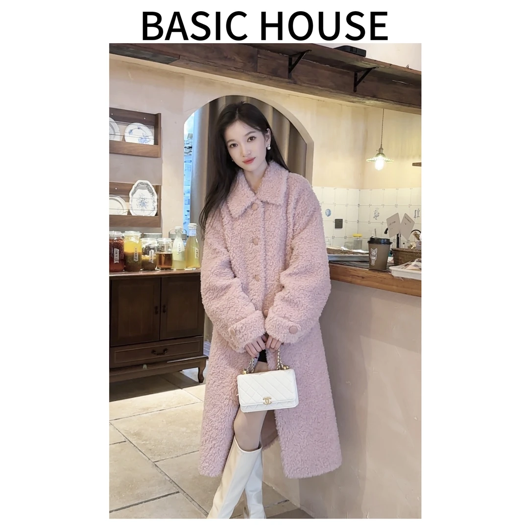【100%绵羊毛】Basic House长款女装秋冬新款高级时尚保暖外套女C