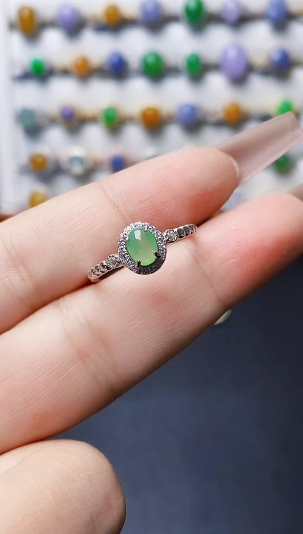 银S925镶嵌戒指翡翠0001