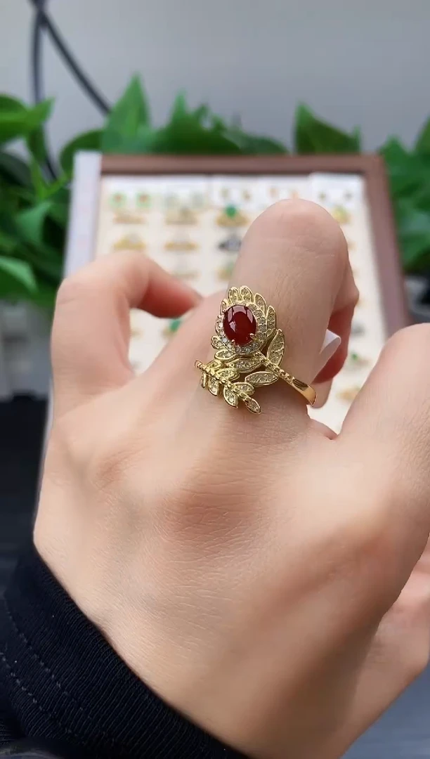 银S925镶嵌戒指翡翠12