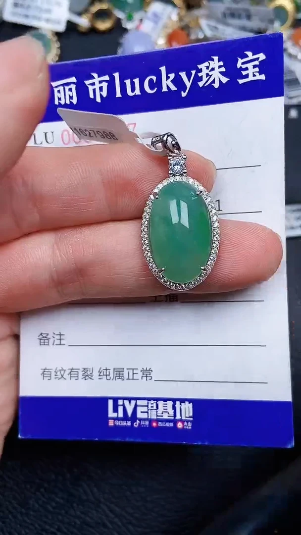 颈饰银S925镶嵌翡翠1717