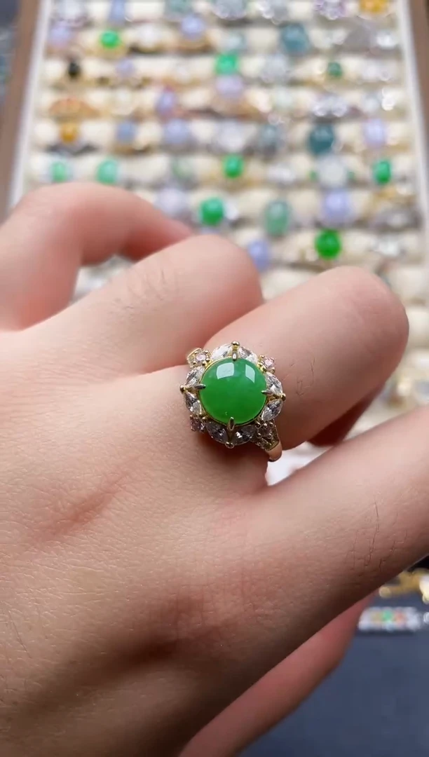 银S925镶嵌戒指翡翠40