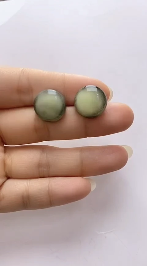 【闪购商品】琥珀裸石银S925镶嵌琥珀耳钉